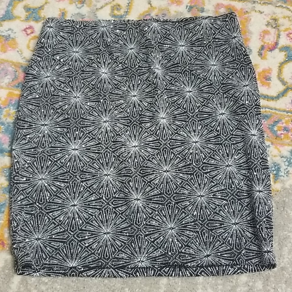 NWT Divided Silver + Black Pencil Skirt